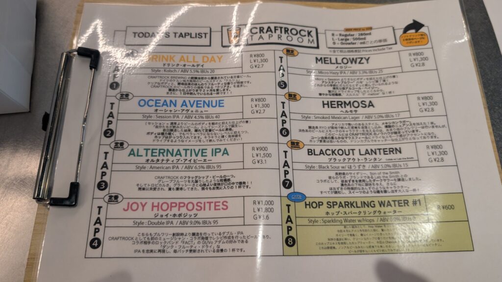 Craftrock Taproom Takao Beer 1